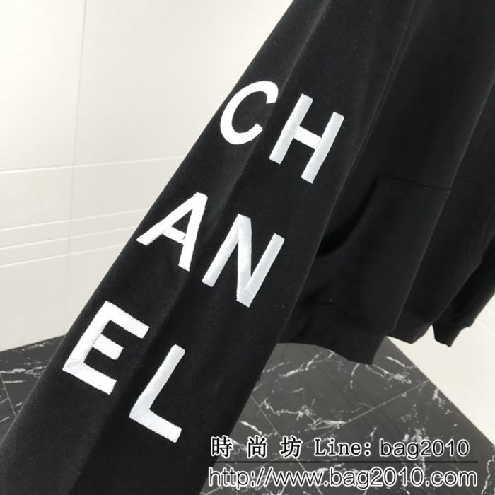 CHANEL香奈兒 小香 vintage中古系列 18ss秋冬新款 字母刺繡連帽衛衣 情侶款 ydi1145